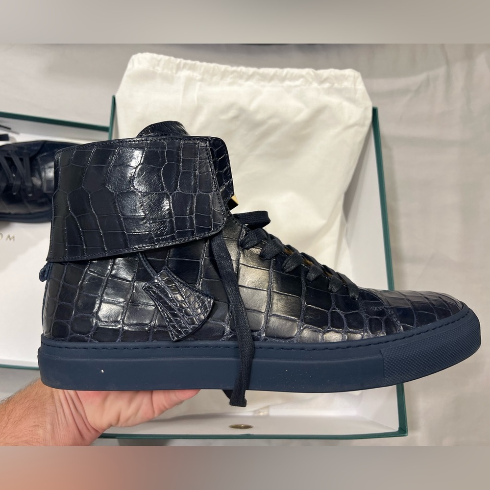 Buscemi 125mm high top rare navy croc